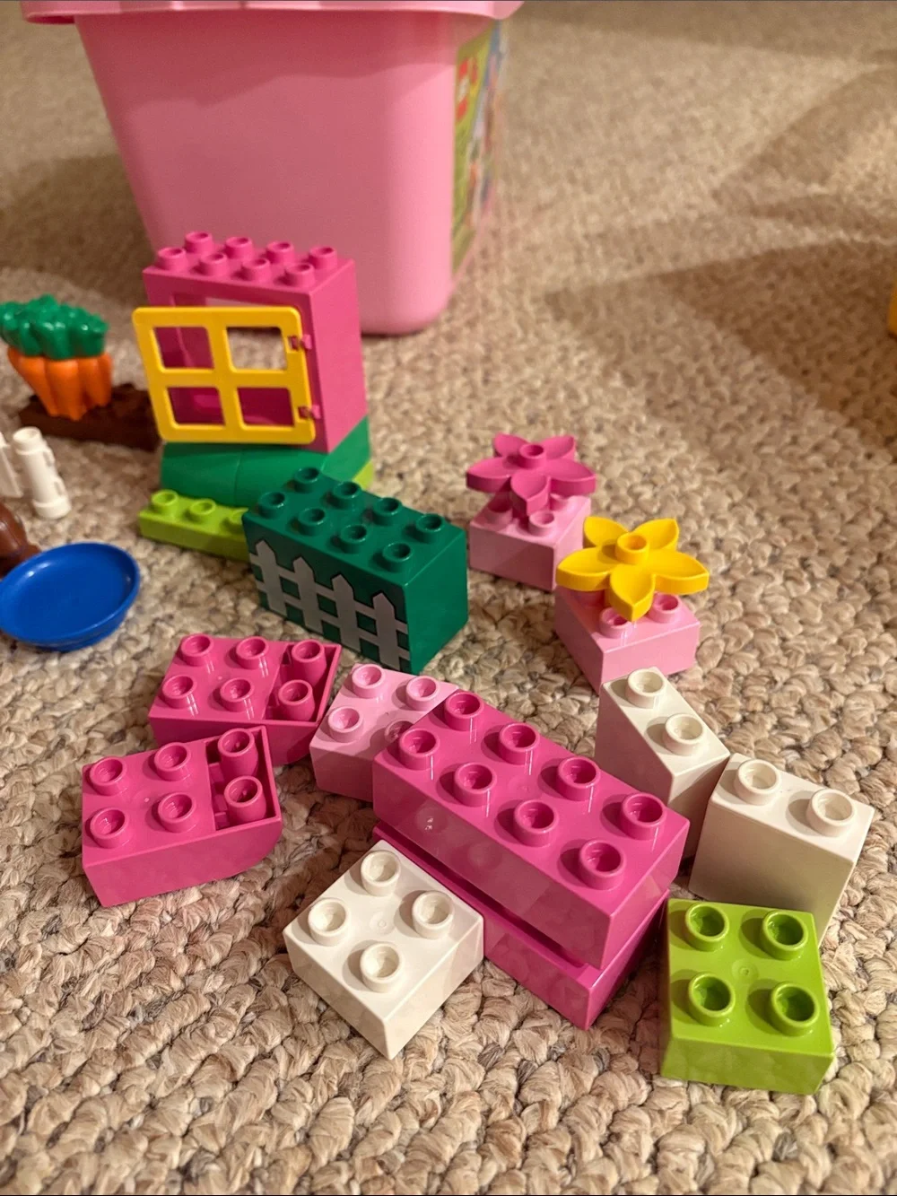 Lego duplo 24 pieces and storage tub